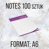 Notesy reklamowe A6 50 str 100szt + projekt gratis 