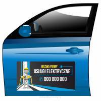 Magnes na samochód reklama magnetyczna usługi elektryczne