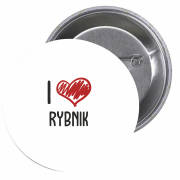Przypinki buttony I LOVE RYBNIK znaczki badziki z grafiką